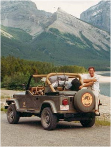 Dr Jonathan Bujak doing geological fieldwork in the Canadian Rockies